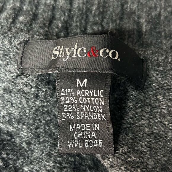 Style & Co Cowl Neck Gray Women’s Sweater Size Medium Pockets - Picture 5 of 7